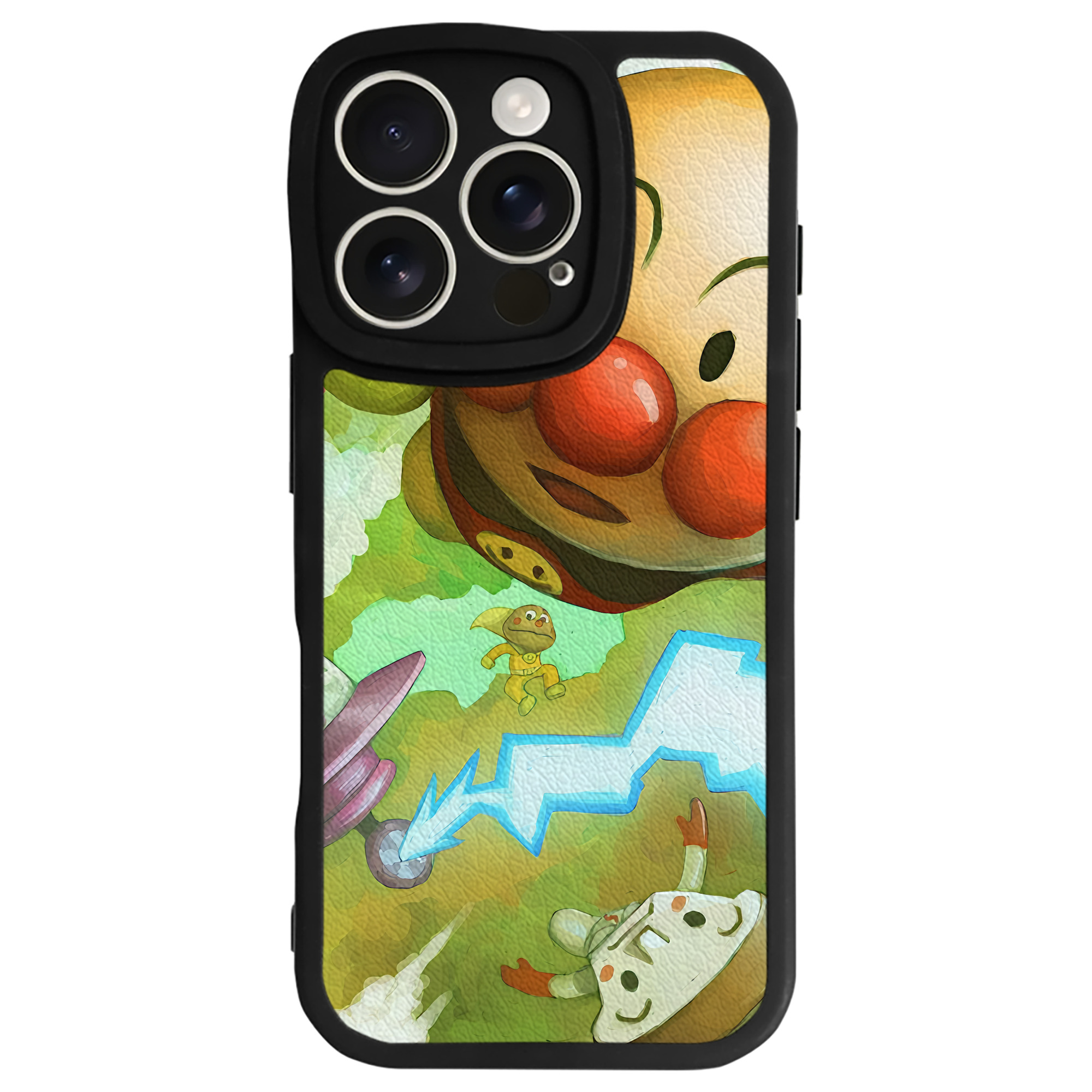 （画像用） アンパンマン Anpanman 【iPhone 16シリーズ対応】シリコンスマホケース（レザー調） 材質：シリコン